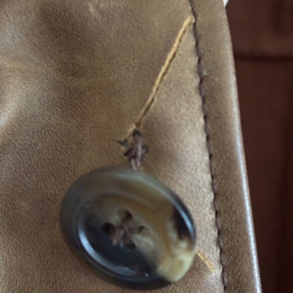 90s Camel Brown Leather Jacket - Picture 3 of 12